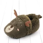 Mini Fashion™ - Knuffel zachte dieren - Peuter Dieren pantoffels Hert Groen / 15 (0-6 maanden) | Educatief Speelgoed