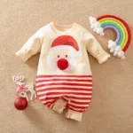 Mini Fashion™ - Zacht Materiaal - Baby Kerstkostuum Beige Kerstman / 86 (12-18 maanden) | Educatief Speelgoed