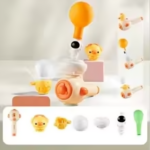 Montessori Blowing Toy™ - Verbeter Vaardigheden&Communicatie - Montessori Blaasplezier Speelgoed 3 in 1 geel | Educatief Speelgoed