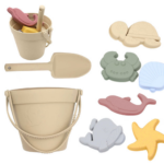 Silicone Beach Set™ - Strandemmer Zandavontuur - Siliconen Strandset Bruin | Educatief Speelgoed