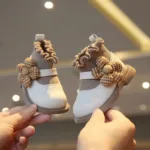 Mini Fashion™ - Stijlvol&Comfortabel - Meiden Laarzen Wit / 17 (0-6 maanden) | Educatief Speelgoed