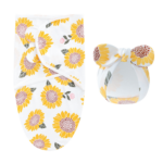 DreamNest– Rust&Comfort– Luxe Inbakerdoek met Mutsje Zonnebloem | Educatief Speelgoed