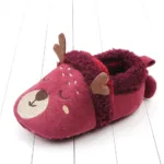 Mini Fashion™ - Knuffel zachte dieren - Peuter Dieren pantoffels Hert Rood / 17 (13-18 maanden) | Educatief Speelgoed