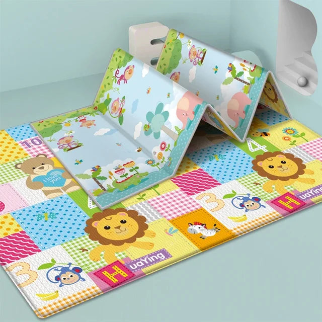 image_444_Nontoxic_Foldable_Baby_Play_Mat_Educational_Childrens_Carpet_In_The_Nursery_Climbing_Pad_Kids_Rug_Activitys_Games_Toys__Play_Mats__7 Play Mat™ - Opvouwbaar Speeluniversum - Speelmat Blauw | Educatief Speelgoed - Afbeelding 1