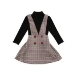 Mini Fashion™ - Schattig en Stijlvol - Tweedelige jurken set Zwart / 98  2 - 3 Jaar) | Educatief Speelgoed