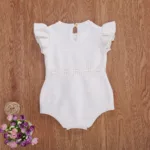 Mini Fashion™ - Luchtig&Lief - Meisjes Baby Jumpsuit Wit / 80 (6–12 maanden) | Educatief Speelgoed
