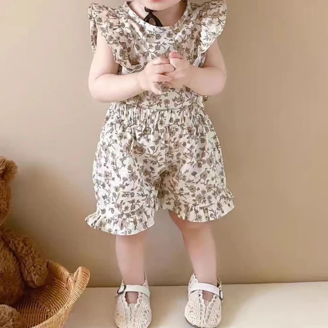 image_462__Summer_Baby_Girls_Clothing_Set_Floral_TopShorts_Girls_Outfit_Set_Kids_Clothes_Suits_New_Toddler_Girl_Suit_6 Mini Fashion™ - Bloemengeluk - Kinderjurkje Wit / 110 (3-4 jaar) | Educatief Speelgoed - Afbeelding 1
