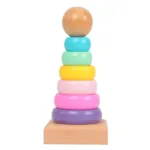Rainbow Stacker™ – Kleurrijke Torenpret – Houten Satpeltoren Pastel | Educatief Speelgoed