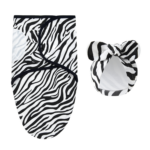 DreamNest– Rust&Comfort– Luxe Inbakerdoek met Mutsje Zebra | Educatief Speelgoed