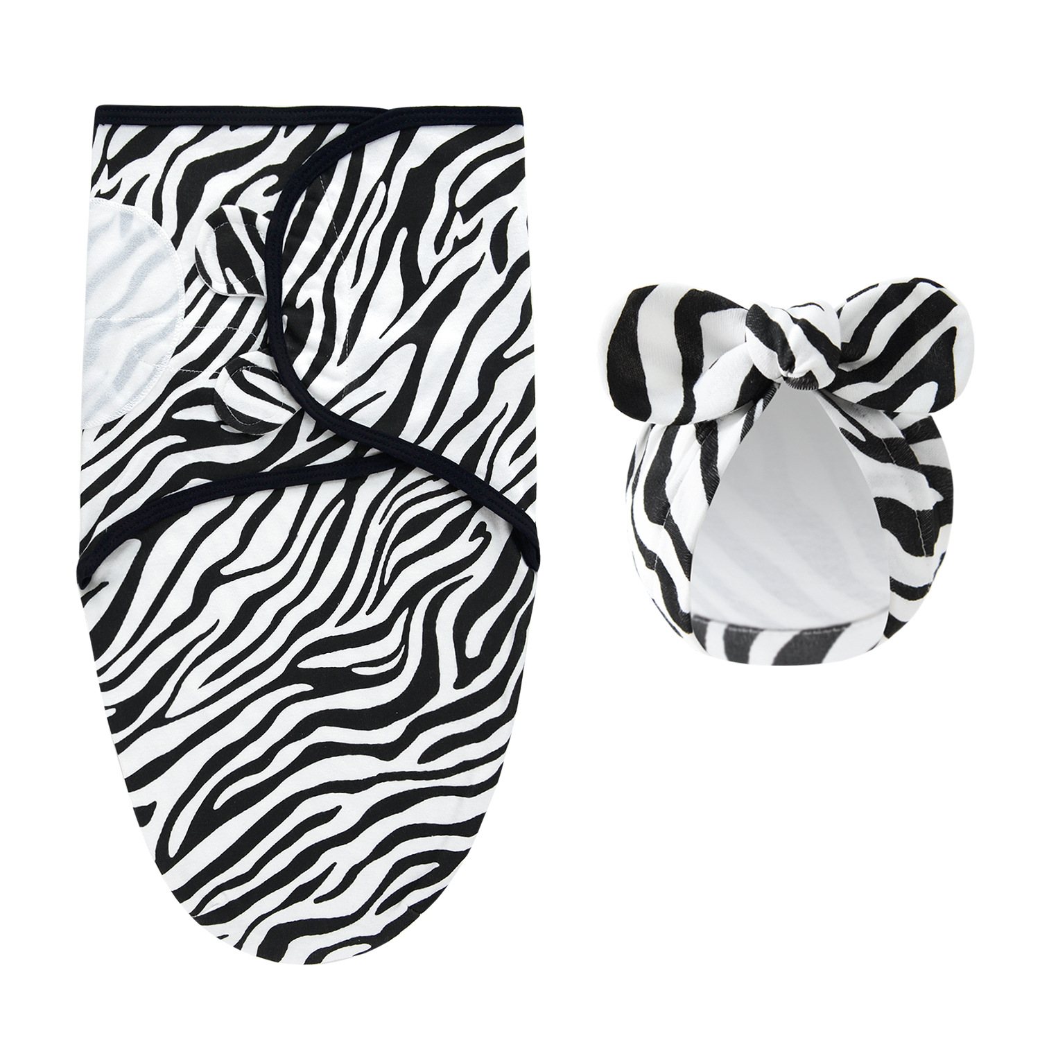 image_48_d3ab69c1-ef5d-4996-853b-df2048932bc4 DreamNest– Rust&Comfort– Luxe Inbakerdoek met Mutsje Zebra | Educatief Speelgoed - Afbeelding 1