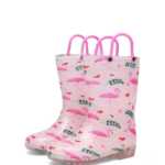 RainySteps– Gemakkelijk&Waterdicht– Regenlaarzen met Print&lus Flamingo's / 25 (2-2.5 jaar) | Educatief Speelgoed