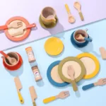 Woods™ - Creatief&Leerzaam - Houten Keuken Speelset Kind 26 stuks | Educatief Speelgoed