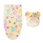 DreamNest– Rust&Comfort– Luxe Inbakerdoek met Mutsje Bloemenprint | Educatief Speelgoed