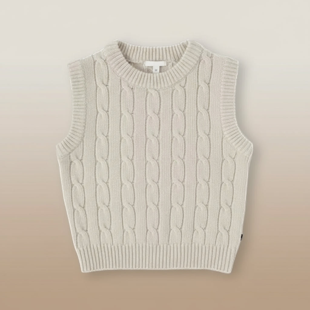 image_606_1760090500609-77986264-6376815-38508766_4 CozyWool– Warm&Comfortabel– Kinder trui van fijne wolmix Vest / Beige / 140 (10 jaar) | Educatief Speelgoed - Afbeelding 1