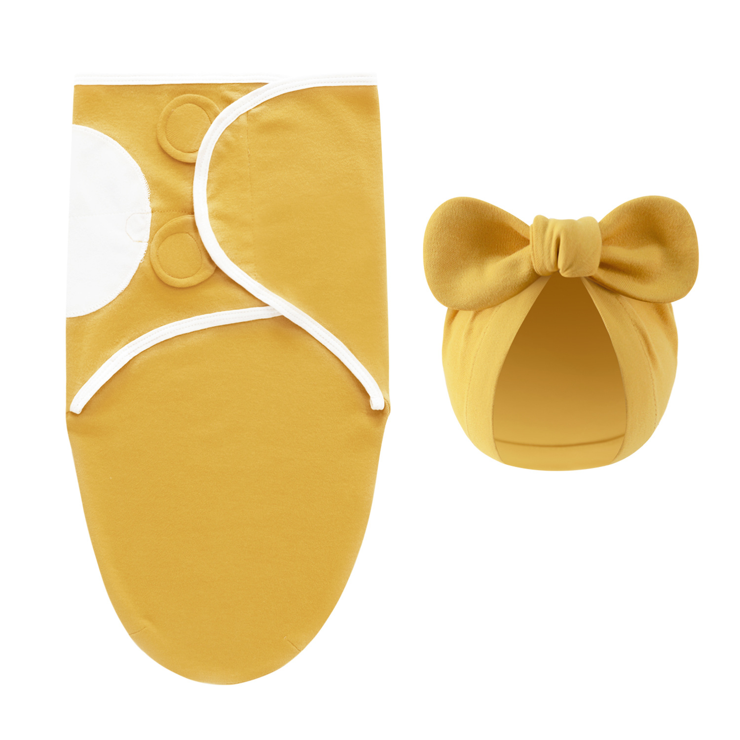 image_63_bf1d6a67-accd-49ec-b65c-f45e8b7ca353 DreamNest– Rust&Comfort– Luxe Inbakerdoek met Mutsje Mosterdgeel | Educatief Speelgoed - Afbeelding 1