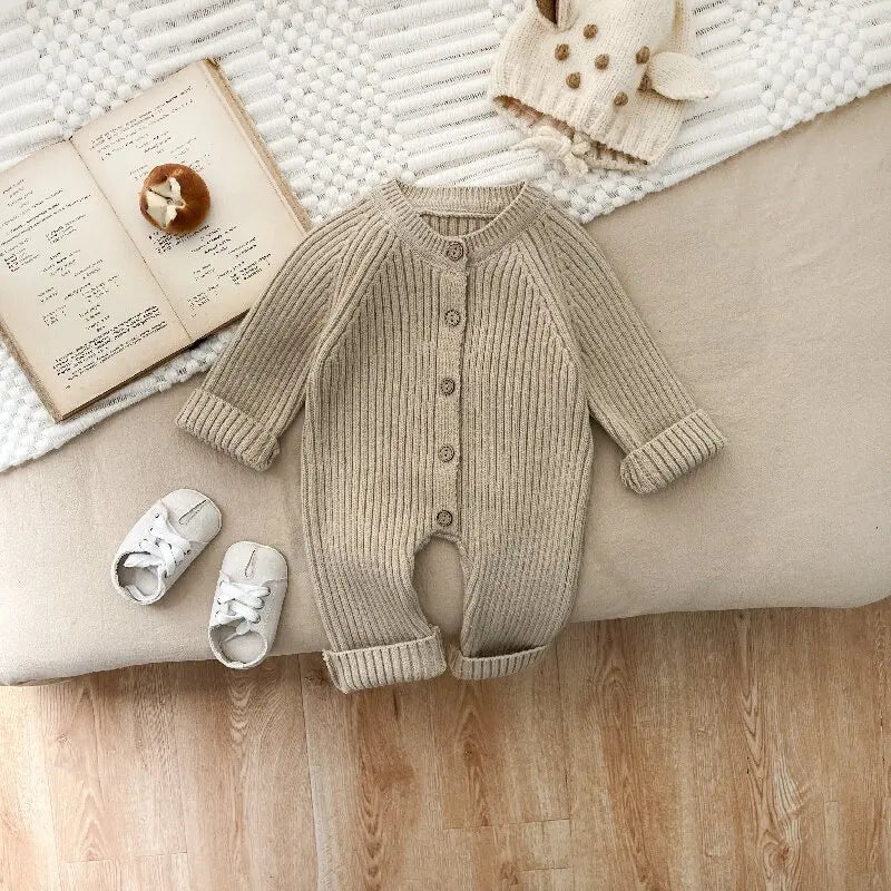 image_652_1759677059598-80551291-94432727-43749833_4 CozyCotton– Comfortabel&Stijlvol– Gebreide Romper Khaki / 90 (12-24 maanden) | Educatief Speelgoed - Afbeelding 1