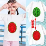 Mini Fashion™ - Schitter&Transformeer - Watermeloen T-shirt 150 (8-9 jaar) | Educatief Speelgoed