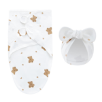 DreamNest– Rust&Comfort– Luxe Inbakerdoek met Mutsje Teddybeer | Educatief Speelgoed