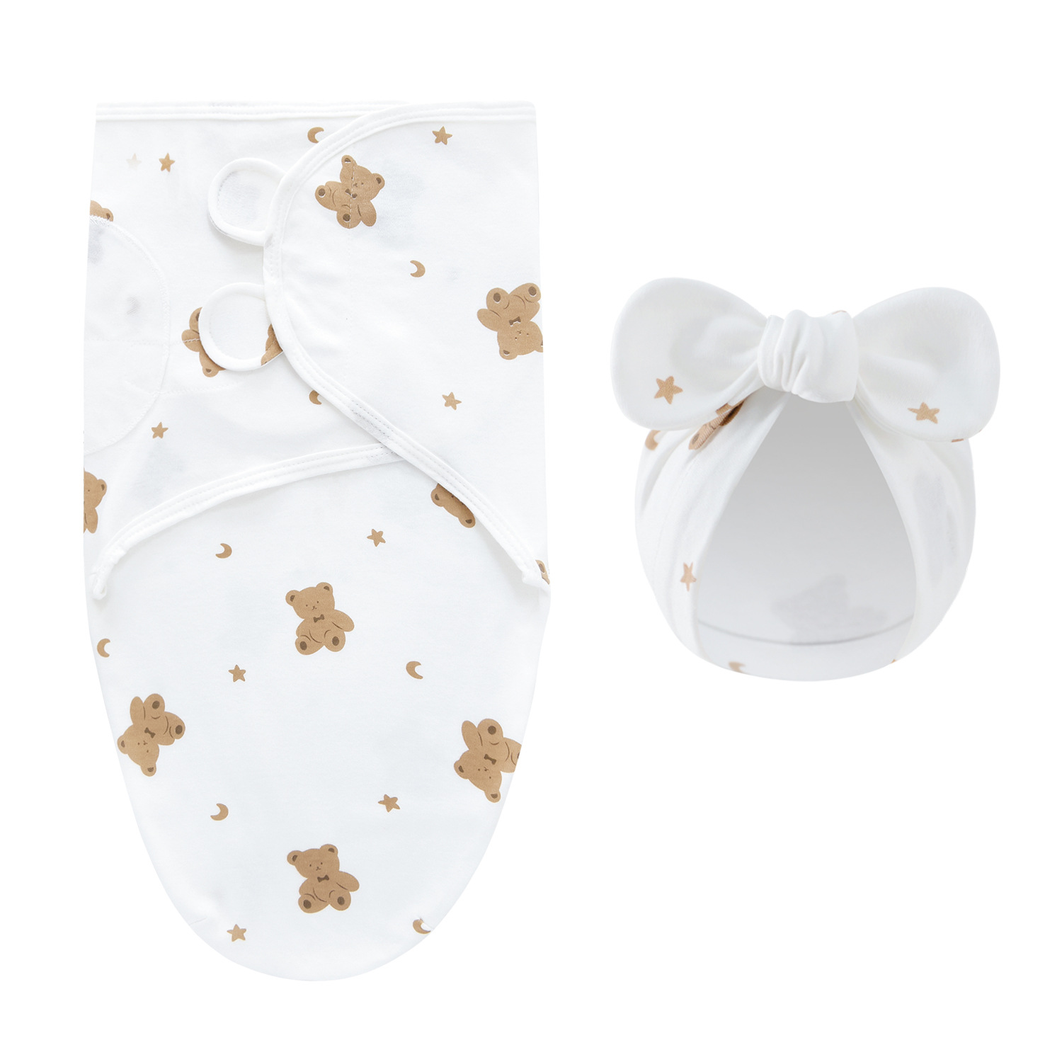 image_68_2983ac46-96d2-4a1f-97a6-6a184fea9815 DreamNest– Rust&Comfort– Luxe Inbakerdoek met Mutsje Teddybeer | Educatief Speelgoed - Afbeelding 1