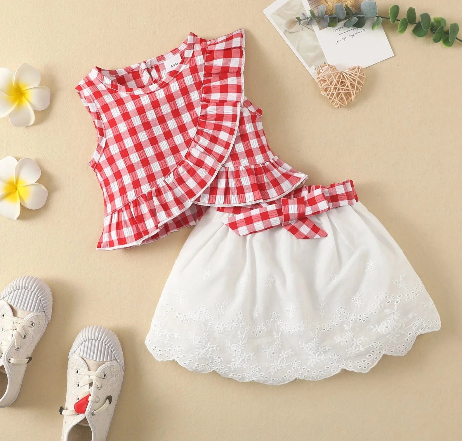 image_727_1720199193276-34621897-55785598-6904072_1 Mini Fashion™ - Top&Short Set Meiden Rood / 80 | Educatief Speelgoed - Afbeelding 1