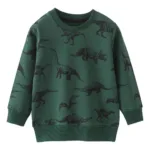 Mini Fashion™ - Geweldige Printen - Sweater Groen - Dinosaurus / 120 (5 jaar) | Educatief Speelgoed