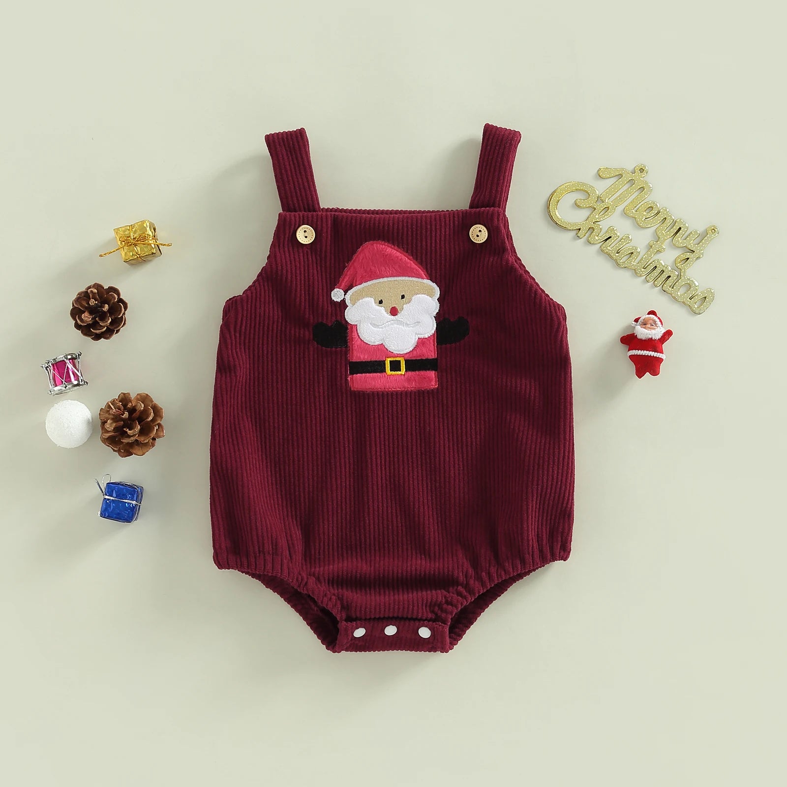 image_772_1733335602179-87704346-69128040-11434734_5 Mini Fashion™ - Kerst Design - Overall Kerst Romper Rood / 70 (0-3 maanden) | Educatief Speelgoed - Afbeelding 1