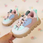 KidoStep– Zacht&Praktisch– Stoere kindersneakers met dikke zool Roze/Lichtblauw / 24 (2 - 3 jaar) | Educatief Speelgoed