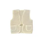Mini Fashion™ - Warme Stof - Bodywarmer Vest Creme Wit / 98 (2-3 jaar) | Educatief Speelgoed