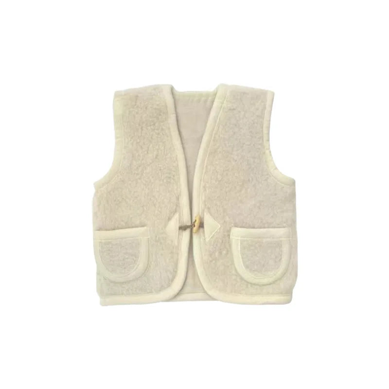 image_789_1728068489799-42704256-93400871-24384194_1 Mini Fashion™ - Warme Stof - Bodywarmer Vest Creme Wit / 98 (2-3 jaar) | Educatief Speelgoed - Afbeelding 1