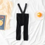 Mini Fashion™ - Zacht&Comfortabel - Kinder Legging met Bretels Zwart / M (1-2 jaar) | Educatief Speelgoed