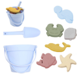 Silicone Beach Set™ - Strandemmer Zandavontuur - Siliconen Strandset Blauw | Educatief Speelgoed