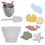 Silicone Beach Set™ - Strandemmer Zandavontuur - Siliconen Strandset Grijs | Educatief Speelgoed