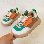 KidoStep– Zacht&Praktisch– Stoere kindersneakers met dikke zool Bruin/Oranje / 24 (2 - 3 jaar) | Educatief Speelgoed