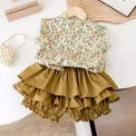 Mini Fashion™ - Zomerse Bloemen - Bloemenprint Top&Rok 98 (3 jaar) | Educatief Speelgoed