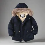 CozyTrend– Elegant&Warm– Parka Winterjas met Bontkraag Marineblauw / 150 (11–12 jaar) | Educatief Speelgoed