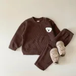 Mini Fashion™ - Trendy&Casual - Trainingspak Bruine Beer / 73 (9-12 maanden) | Educatief Speelgoed