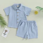Mini Fashion™ – Stoer&Stijlvol– Katoenen Baby Outfit Blauw / 110 (2-3 jaar) | Educatief Speelgoed