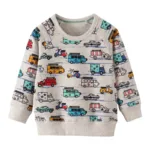 Mini Fashion™ - Geweldige Printen - Sweater Grijs - Auto's / 100 (3 jaar) | Educatief Speelgoed
