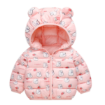 Mini Fashion™ - Polyester winterjas met Capuchon Roze Konijn / 120 (7-8 jaar) | Educatief Speelgoed