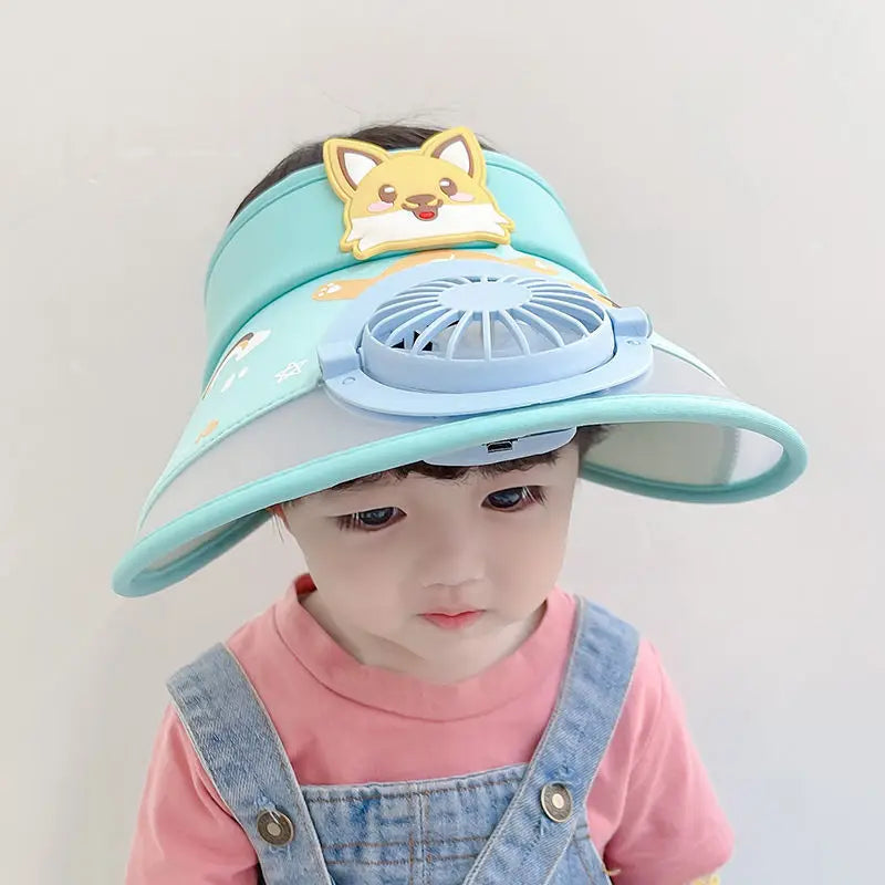 image_91_1718631728459-17760017-48518407-14657428_4 Mini Fashion™ - Houd Het Hoofd Koel - Ventilator Hoed Lichtblauw / 50-54cm (3-12 Jaar) | Educatief Speelgoed - Afbeelding 1