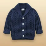 CozyCub– Comfortabel&Modieus– Gebreide Kinder Cardigan Sweater Marineblauw / 120 (3-4 jaar) | Educatief Speelgoed