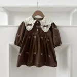 Mini Fashion™ - Sprookjes&Stijl - Baby Jurkje Bruin / 130 (6-7 Jaar) | Educatief Speelgoed
