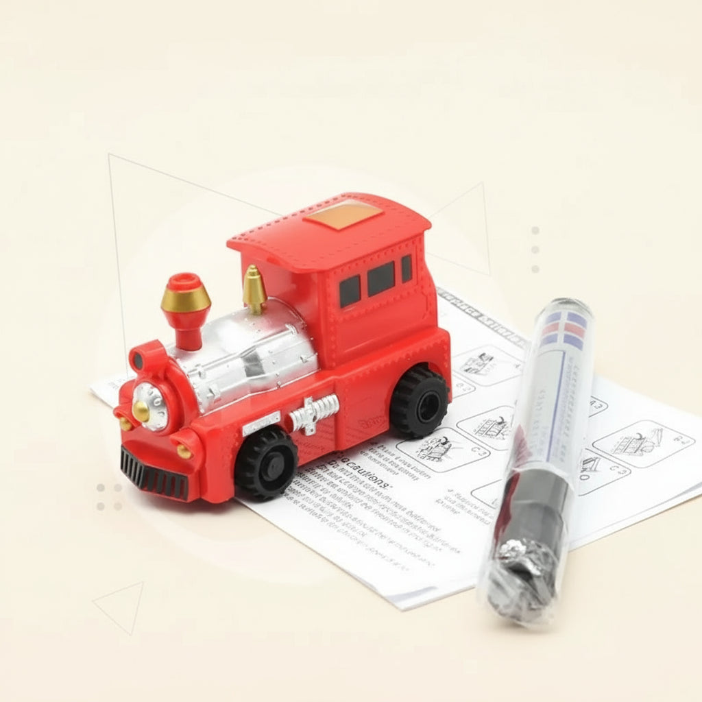 image_923_1760884054200-79897820-85176690-8732268_1 LineDrive– Creatief&Interactief– Auto met Magische Penbesturing Rode Trein | Educatief Speelgoed - Afbeelding 1