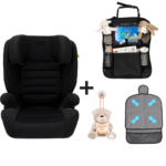 Set |Novi Baby® James Premium i-Size Gordel All Black met Organizer, Stoelbeschermer en Baby on Board Knuffel