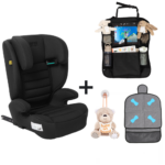 Set |Novi Baby® James Premium i-Size Isofix All Black met Organizer, Stoelbeschermer en Baby on Board Knuffel