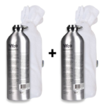 Set | Kruik Tryco Aluminium 2st. met Kruikenzak Babyjem Badstof Wit 2st.