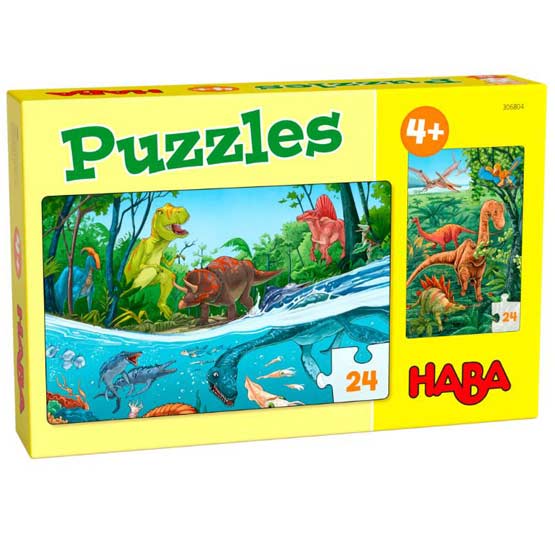 Puzzels Dino's (2x 24) - HABA Legpuzzel Puzzels Dino's (2x 24) - HABA Legpuzzel - Afbeelding 1