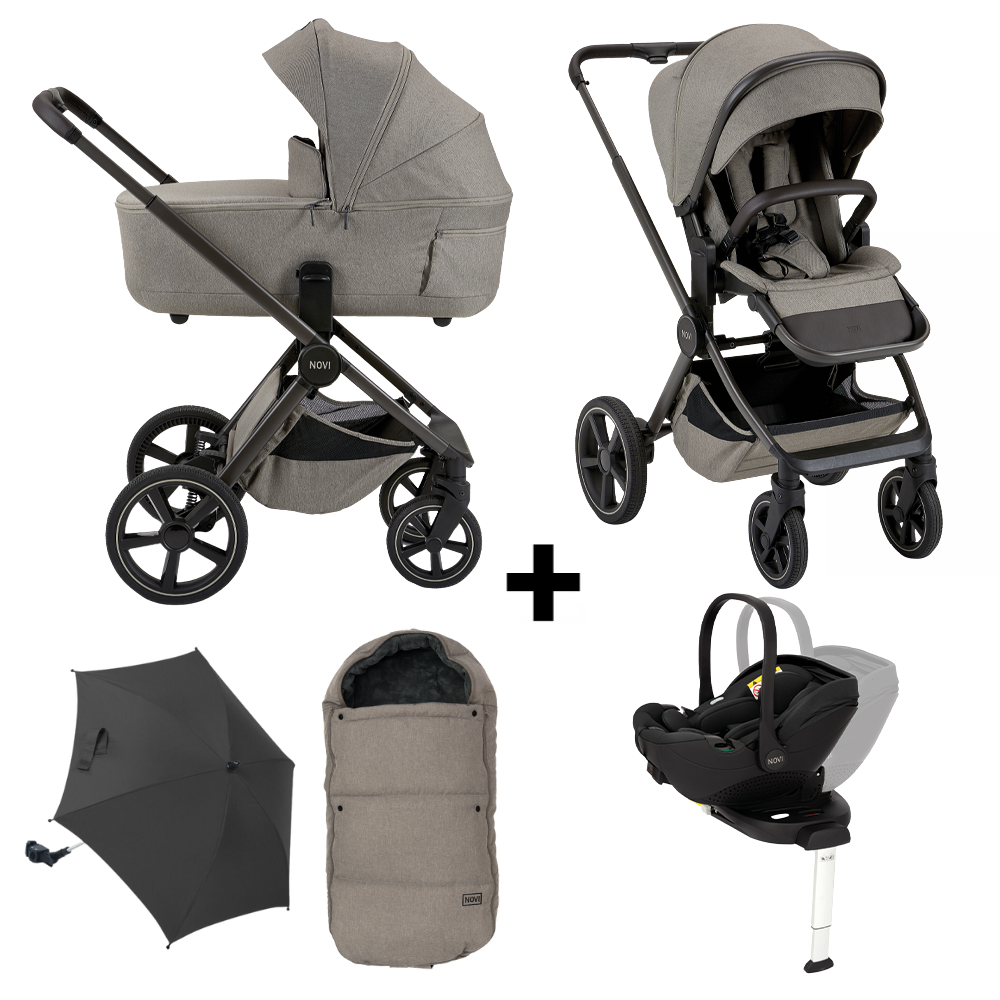 Kinderwagen Novi Baby Luna Premium Solid Hazel met Autostoel Joy Pro Glide 360º&Base + Accessoires Kinderwagen Novi Baby Luna Premium Solid Hazel met Autostoel Joy Pro Glide 360º&Base + Accessoires - Afbeelding 1