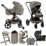 Kinderwagen Novi Baby Luna Premium Solid Hazel Ultimate met Jacky Pro incl. accessoires, kinderstoel&buikdrager