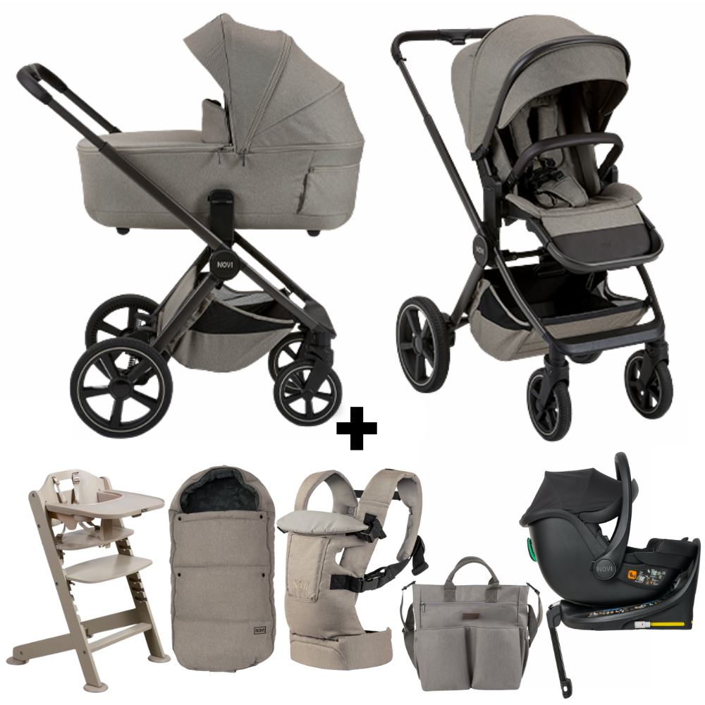 Kinderwagen Novi Baby Luna Premium Solid Hazel Ultimate met Jacky Pro incl. accessoires Kinderwagen Novi Baby Luna Premium Solid Hazel Ultimate met Jacky Pro incl. accessoires, kinderstoel&buikdrager - Afbeelding 1